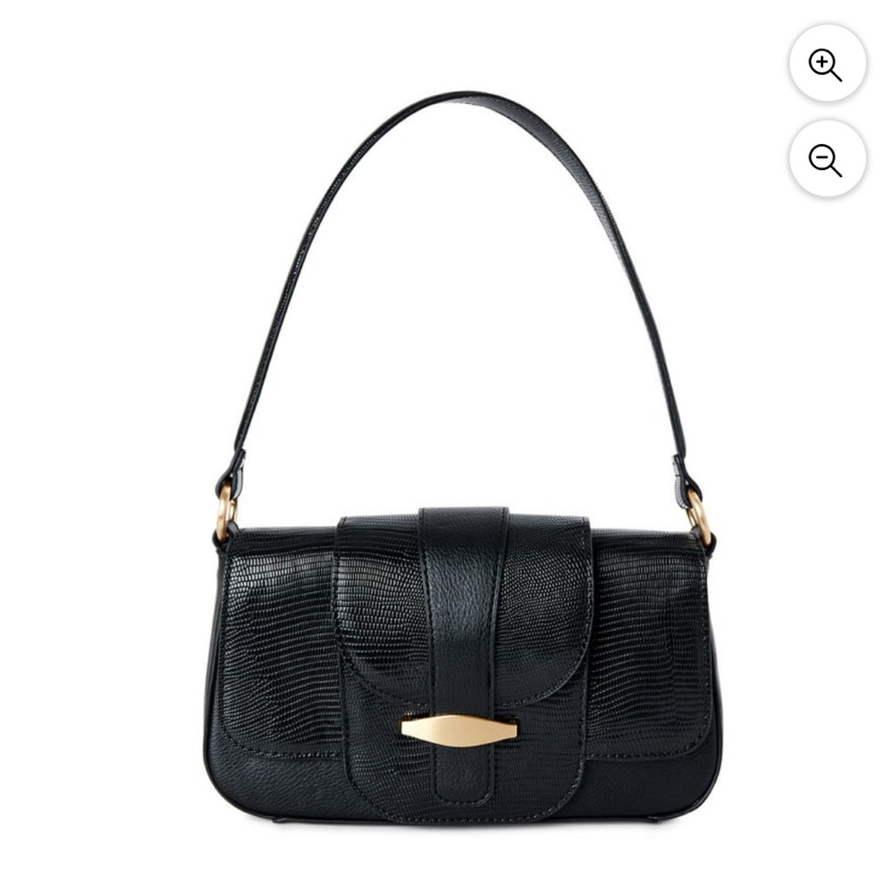 Time and Tru women black and gold shoulder handbag
